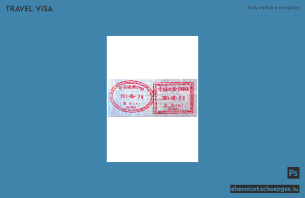 Beispielvorschau für einen chinesischen Visastempel